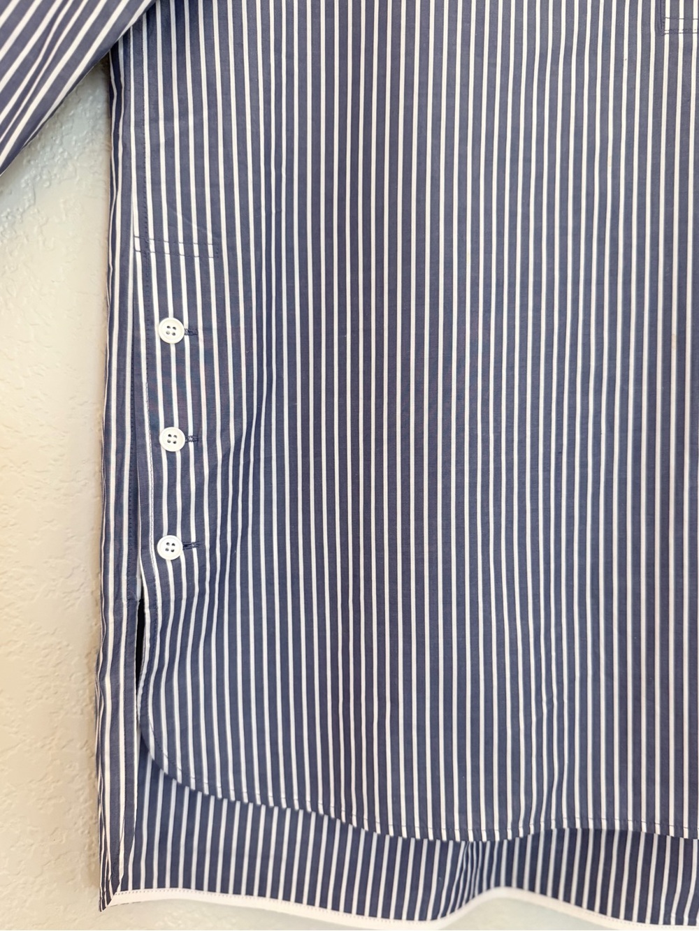 Lafayette 148 New York Striped Cotton Popover Shirt Size L - Picture 5 of 9